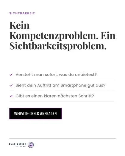 Instagram-Beitrag von Blay-Design: Kein Kompetenzproblem, ein Sichtbarkeitsproblem